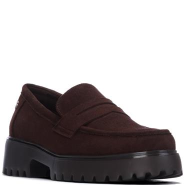 REFRESH WOMENS SLIP ON LOAFER - BROWN
