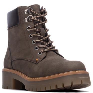 REFRESH WOMENS PU ANKLE BOOT - BROWN