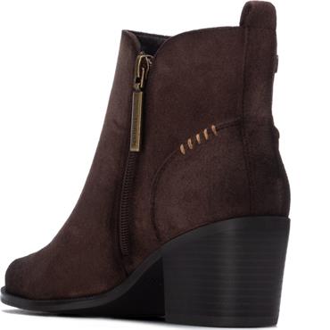 REFRESH WOMENS MICROFIBER ANKLE BOOT - BROWN