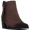 REFRESH WOMENS MICROFIBER ANKLE BOOT - BROWN