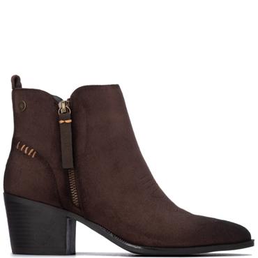 REFRESH WOMENS MICROFIBER ANKLE BOOT - BROWN
