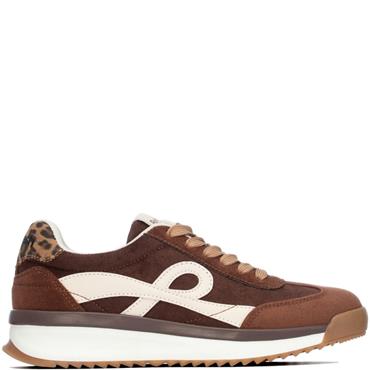 REFRESH WOMENS MICROFIBER SHOE - BROWN