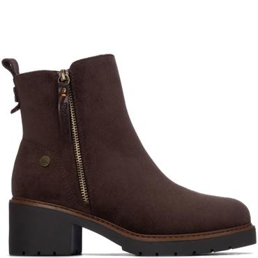 REFRESH WOMENS MICROFIBER ANKLE BOOT - BROWN