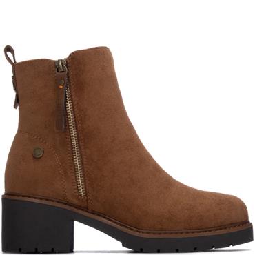 REFRESH WOMENS MICROFIBER ANKLE BOOT - CAMEL