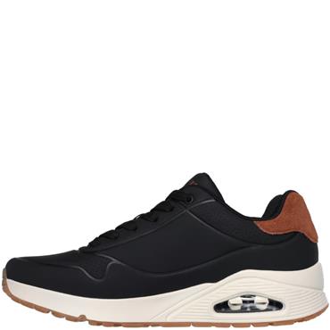SKECHERS MENS UNO LACE TRAINER - BLACK