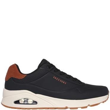 SKECHERS MENS UNO LACE TRAINER - BLACK