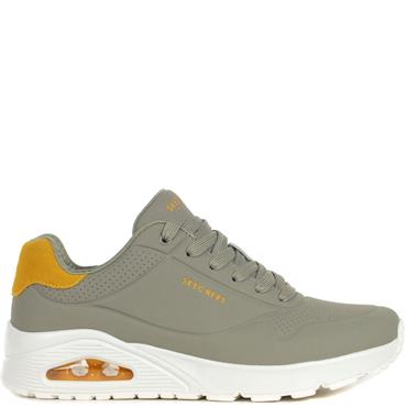 SKECHERS MENS UNO LACE TRAINER - GREEN YELLOW
