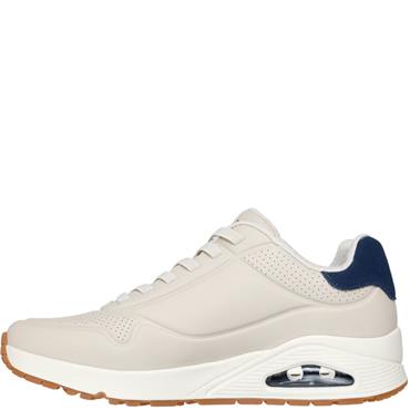 SKECHERS MENS UNO LACE TRAINER - NATURAL BLUE