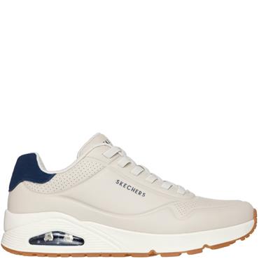 SKECHERS MENS UNO LACE TRAINER - NATURAL BLUE