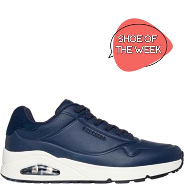 SKECHERS MENS UNO LACE TRAINER - NAVY BLACK