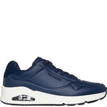 SKECHERS MENS UNO LACE TRAINER - NAVY BLACK