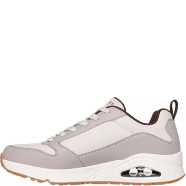 SKECHERS MENS UNO LACE TRAINER - NATURAL BROWN