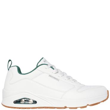 SKECHERS MENS UNO LACE TRAINER - WHITE GREEN
