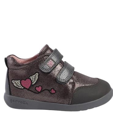 GARVALIN GIRLS 2 VEL STRAP ANKLE BOOT - GREY