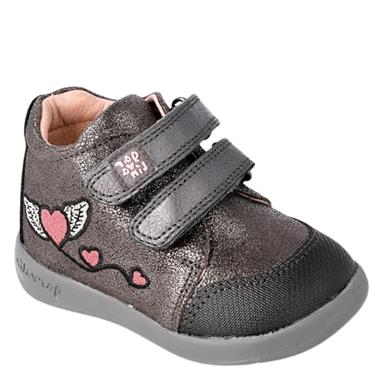 GARVALIN GIRLS 2 VEL STRAP ANKLE BOOT - GREY