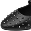 MARCO TOZZI WOMENS FLAT STUD STRAP SHOE - BLACK