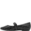 MARCO TOZZI WOMENS FLAT STUD STRAP SHOE - BLACK