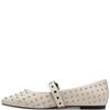 MARCO TOZZI WOMENS FLAT STUD STRAP SHOE - CREAM