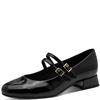 MARCO TOZZI WOMENS LOW HEEL STRAP SHOE - BLACK PATENT