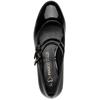 MARCO TOZZI WOMENS LOW HEEL STRAP SHOE - BLACK PATENT