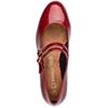 MARCO TOZZI WOMENS LOW HEEL STRAP SHOE - DARK RED PATENT