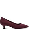 MARCO TOZZI WOMENS LOW HEEL COURT SHOE - MULBERRY SUEDE