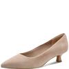 MARCO TOZZI WOMENS LOW HEEL COURT SHOE - TAN SUEDE
