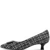 MARCO TOZZI WOMENS LOW HEEL COURT SHOE - BLACK FABRIC