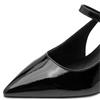 MARCO TOZZI WOMENS SLIP ON MID HEEL - BLACK PATENT