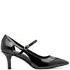MARCO TOZZI WOMENS SLIP ON MID HEEL - BLACK PATENT