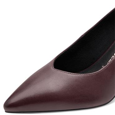 MARCO TOZZI WOMENS SLIP ON MID HEEL - BORDEAUX