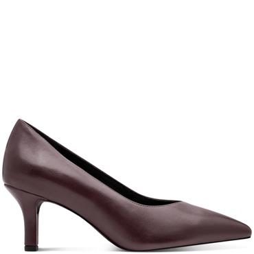MARCO TOZZI WOMENS SLIP ON MID HEEL - BORDEAUX