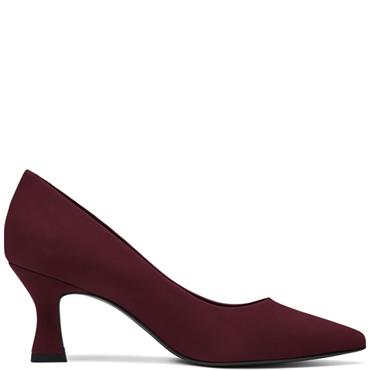 MARCO TOZZI WOMENS POINT TOE COURT SHOE - MULBERRY SUEDE