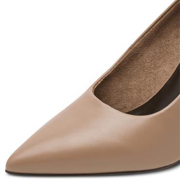 MARCO TOZZI WOMENS MID HEEL COURT SHOE - CAPPUCCINO