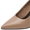 MARCO TOZZI WOMENS MID HEEL COURT SHOE - CAPPUCCINO