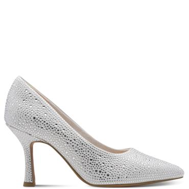 MARCO TOZZI WOMENS MID HEEL COURT SHOE - QUARTZ