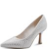 MARCO TOZZI WOMENS MID HEEL COURT SHOE - QUARTZ