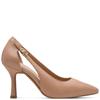 MARCO TOZZI WOMENS MID HEEL COURT SHOE - CAPPUCCINO