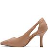 MARCO TOZZI WOMENS MID HEEL COURT SHOE - CAPPUCCINO