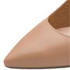 MARCO TOZZI WOMENS MID HEEL COURT SHOE - CAPPUCCINO