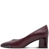 MARCO TOZZI WOMENS SLIP ON MID HEEL - BORDEAUX