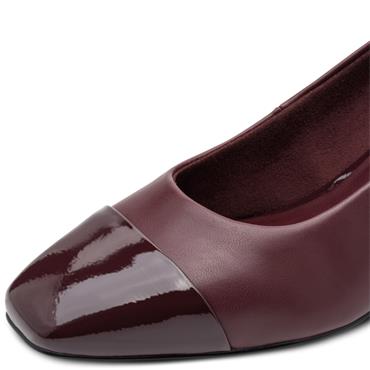 MARCO TOZZI WOMENS SLIP ON MID HEEL - BORDEAUX