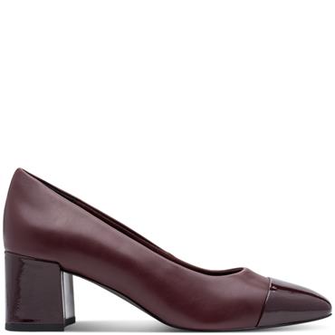 MARCO TOZZI WOMENS SLIP ON MID HEEL - BORDEAUX