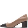 MARCO TOZZI WOMENS SLIP ON MID HEEL - CAPPUCCINO