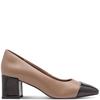 MARCO TOZZI WOMENS SLIP ON MID HEEL - CAPPUCCINO
