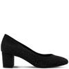 MARCO TOZZI MID HEEL COURT SHOE - BLACK GLITTER