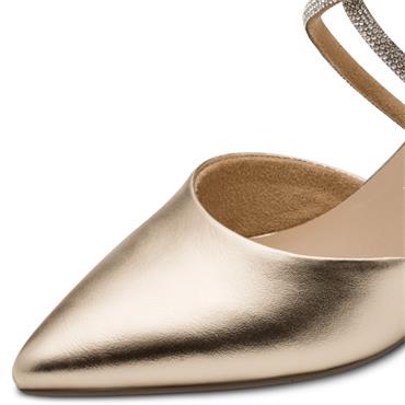 MARCO TOZZI WOMENS SLIP ON MID HEEL - GOLD
