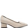 MARCO TOZZI WOMENS MID HEEL COURT SHOE - CREAM NAPPA