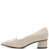 MARCO TOZZI WOMENS MID HEEL COURT SHOE - CREAM NAPPA