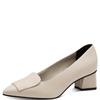 MARCO TOZZI WOMENS MID HEEL COURT SHOE - CREAM NAPPA